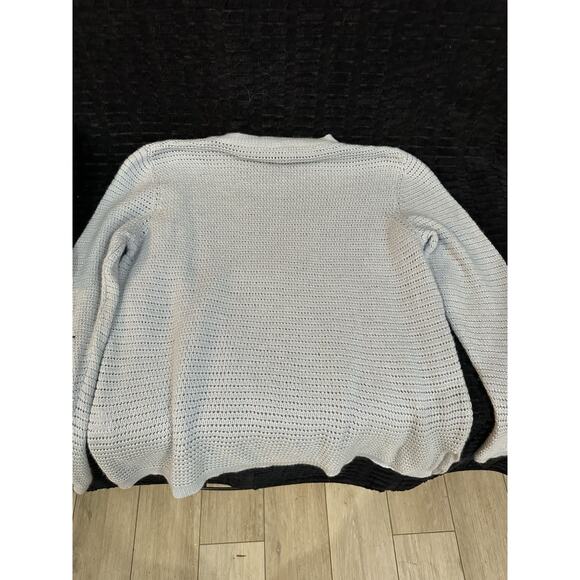 Amina Rubinacci News Sweater Blue Silver Threading Size 48/12 Cashmere Cotone - Picture 7 of 8